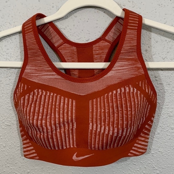 Nike FE/NOM FlyknitWomen's High-Support Rust Non-Padded Sports Bra - Picture 2 of 8
